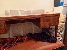 Scrivania legno ciliegio con piano vetro - 2 cassetti - Napoli