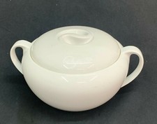 Biscottiera in ceramica bianco diam maggiore 25cm altezza 13cm con doppi manici