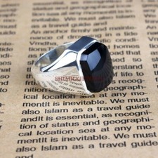 Anello In Argento Sterling 925 Con Gemma In Onice Nero Naturale Per Uomo #483