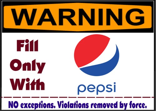 Attenzione riempire pepsi cola - riempire,