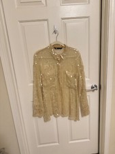 ZARA Sequin Button Down size
