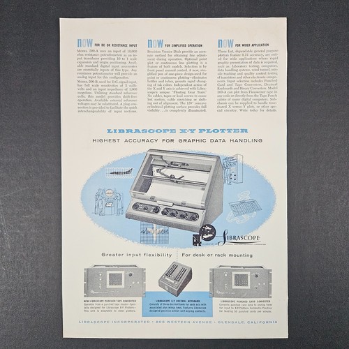1956 librascope plotter - librascope, x-y