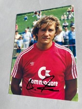 WOLFGANG DREMMLER FC Bayern vicecampione del mondo 1982 firmato Commodore card 10x15