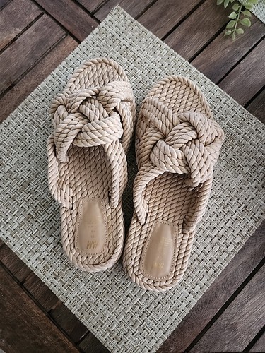 Sandali tessuto beige - sandali, h&m