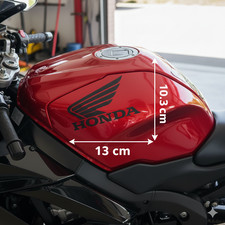 KIT 2 ADESIVI HONDA per SERBATOIO moto speculari 13x10 Cm