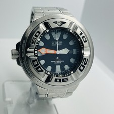Raro Orologio Citizen Diver EcoZilla Uomo Eco-Drive Acciaio Argento 48mm BJ8050-08E