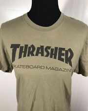 T-shirt rivista Thrasher skateboard manica corta verde militare media usata in ottime condizioni