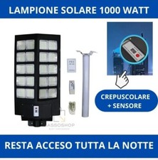 LAMPIONE STRADALE FARO A LED 1000W CON PANNELLO SOLARE TELECOMANDO CREPUSCOLARE