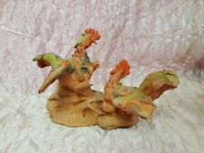 A. Barbato Bologna " combattimento dei galli" terracotta policroma firmata V2 ^