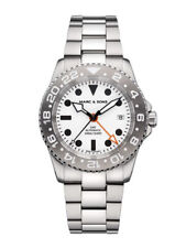 MARC & SONS Orologio subacqueo 500M con funzione GMT, bianco, vetro zaffiro, ETA 2893-2