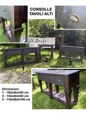Consolle isola Cucina COUNTRY legno 152/182x40xh93cm Tavolo alto 110x50xh105cm