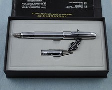 Senza scatola!  Set calligrafia e stilografica Duke 209-1 in acciaio con 2 pennini senza scatola