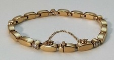 Bracciale ovale cristallo Swarovski placcato oro 18k Pierre Lang Estate Designer