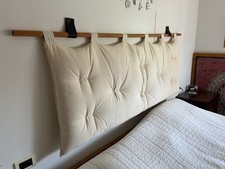 Testiera letto imbottita 100% cotone biologico + saccocopri cuscino + supporti