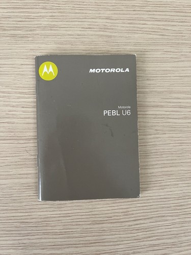 Motorola pebl manuale - u6,