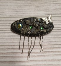 Spilla antica ovale argento