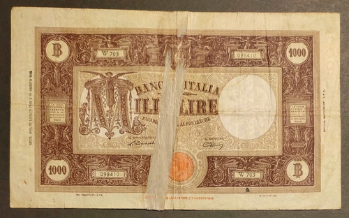 1000 lire grande - lire, "m"