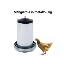 MANGIATOIA  5 KG IN METALLO  ANTISPRECO PER POLLI PULCINI GALLINE A TRAMOGGIA