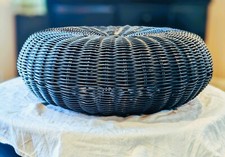 Pouf poggiapiedi rotondo 17” IKEA nero poli tessuto usato in ottime condizioni vintage anni 90