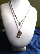 Guess collana doppia  a doppio ciondolo con cristalli