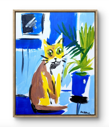 Quadro originale arte - , gatto