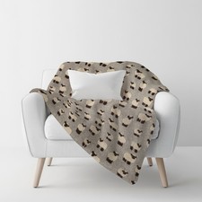 Plaid in lana cotta 150x170 morbido e caldo Pecorelle tortora