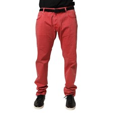 Jeans JACOB COHEN rosso skinny fit vita media pantaloni denim uomo s. W40 prezzo consigliato 330 usd