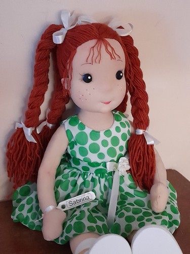 Bambola stoffa capelli rossi - stoffa,