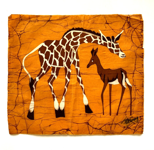 Quadro africano batik - , giraffa