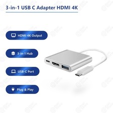 Adattatore Hub USB C 3IN1 Type-C a USB HDMI 4K HD TV PD Cavo per Mac Samsung PS