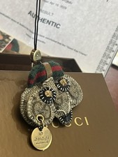 Autentico GUCCI GUCCIOLI bassotto cane portachiavi/cinturino charm