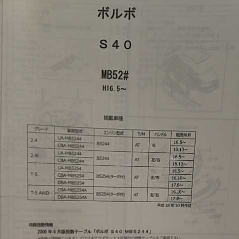 Guida ricambi volvo - s40, rb52