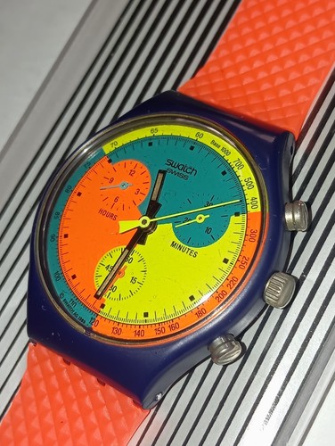 Swatch chrono 1990 signal flag - chrono,