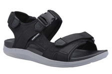Sandali Hush Puppies uomo UK 10 Raiden cinturino quarto nero casual chiusura touch 