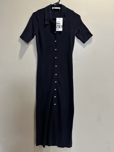 Abito midi zara nero costine - zara, a