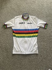 Maglia ciclismo ufficiale UCI World Champ manica corta uomo tessuto ecologico di Santini