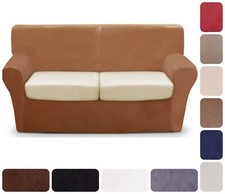 Copridivano 3 posti Tessuto Scamosciato Diamond effetto pesca cm 210