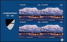SVALBARD SPITSBERGEN 2025 LONGYEARBYEN FOGLIO 100 ANNI FRANCOBOLLO LOCALE