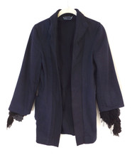 Giacca blazer Comme Des Garcons blu navy manica a volant cotone a strati small/med