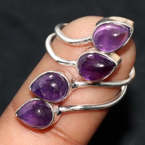 Anello lungo ametista - , naturale