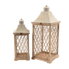 Set 2 lanterne in legno e