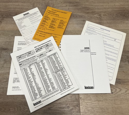 Manuale larc lexicon 300 l - manuale,