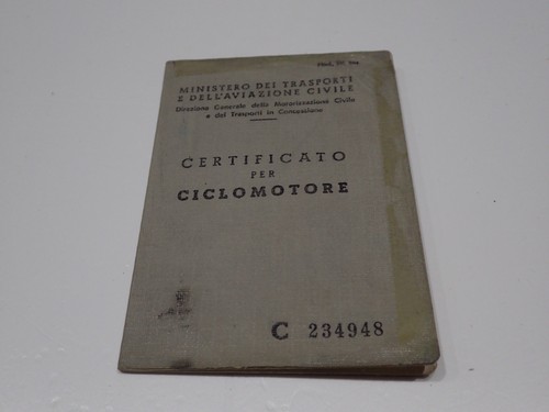 Certificato per ciclomotore - per,