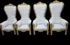 Poltrona Trono Barocco In Foglia Oro  Vari Rivestimenti Disponibili