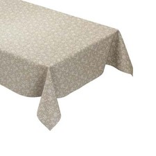 Tela Cerata Tovaglia Impresso P1002-1 Beige Simil Lino Fiori Angolare Tondo Oval