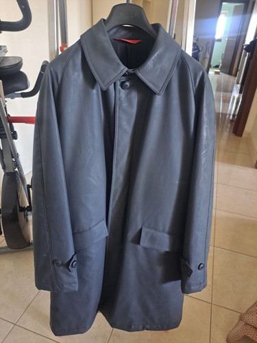 Cappotto ecopelle nero uomo