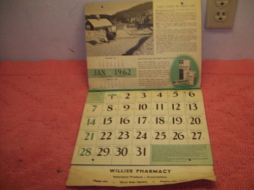 Calendario 1962 mckesson - calendario, mckesson’s