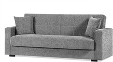 Divano Letto in Tessuto Grigio