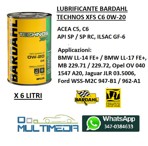 Litri bardahl technos xfs - 6,