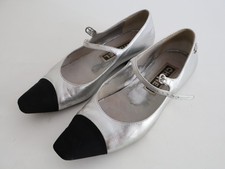 Scarpe basse Chanel argento